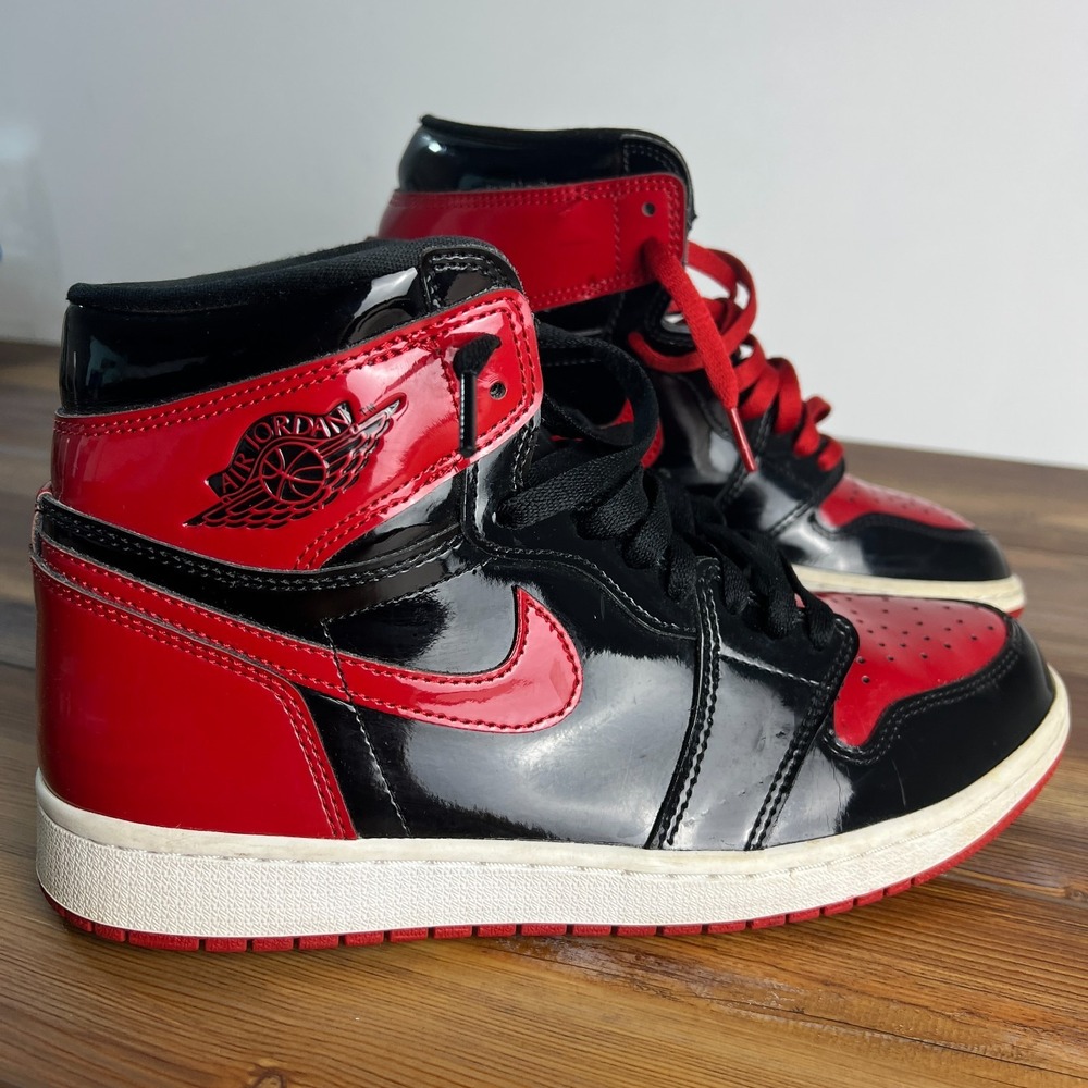 Air Jordan 1 High OG Patent Bred Men's Size 9.5 555088-063 Used No Box
